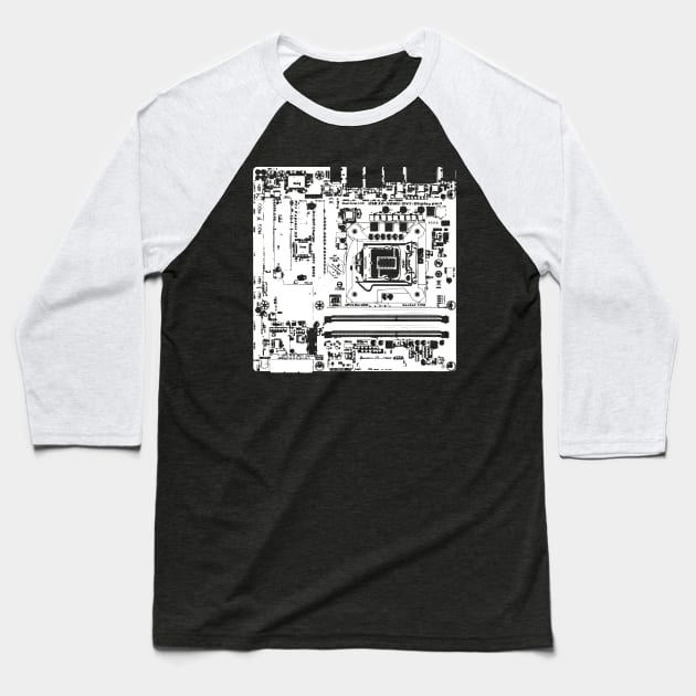 PC Motherboard Baseball T-Shirt by PixelDot Gra.FX Collection